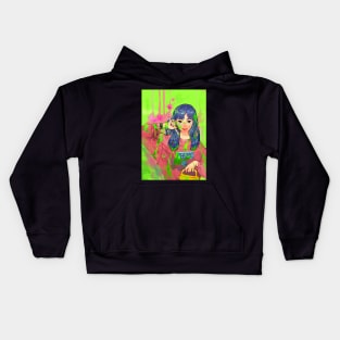 girl illustration Kids Hoodie